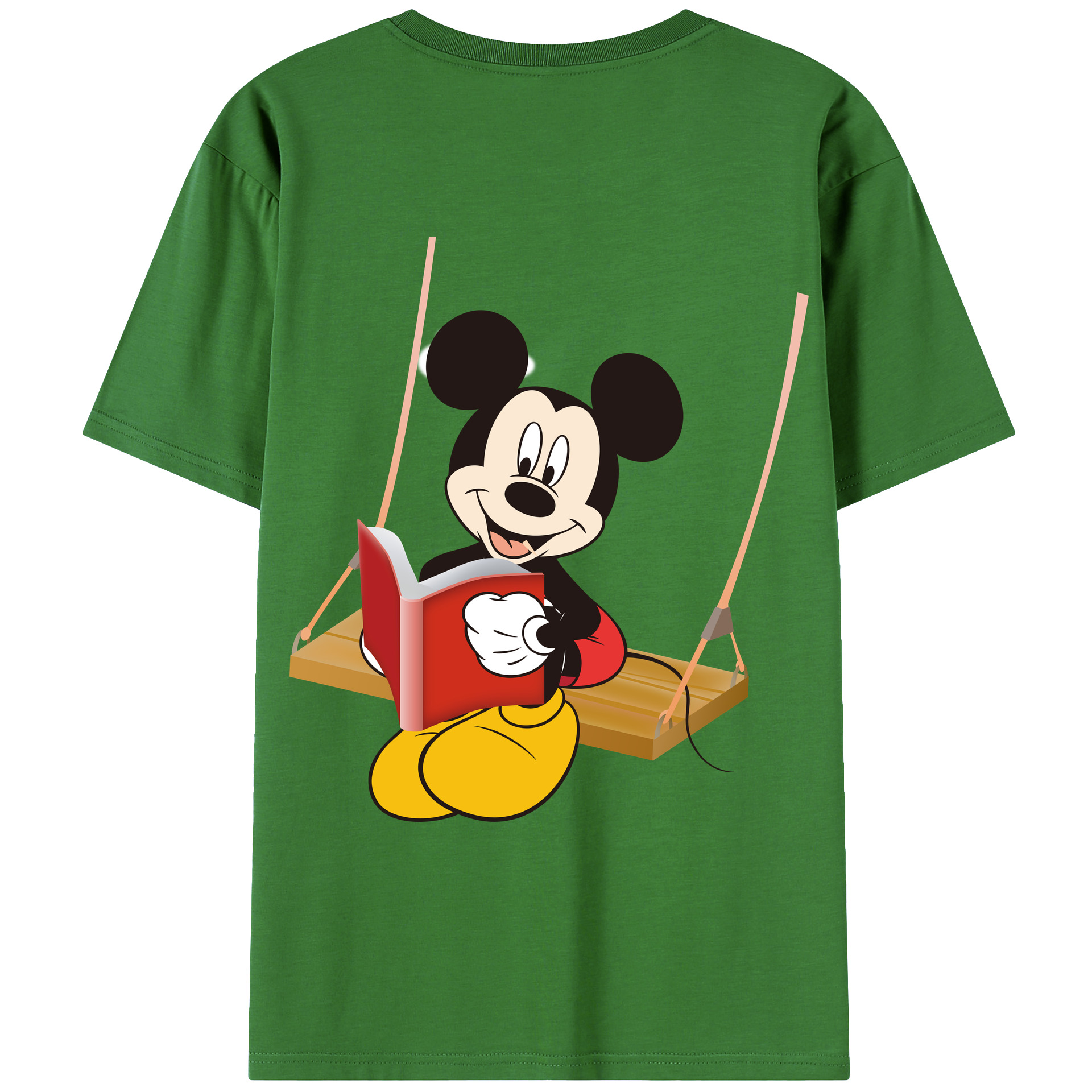 （画像用） ミッキーマウス Mickey Mouse レディース半袖Tシャツ(バックプリント)